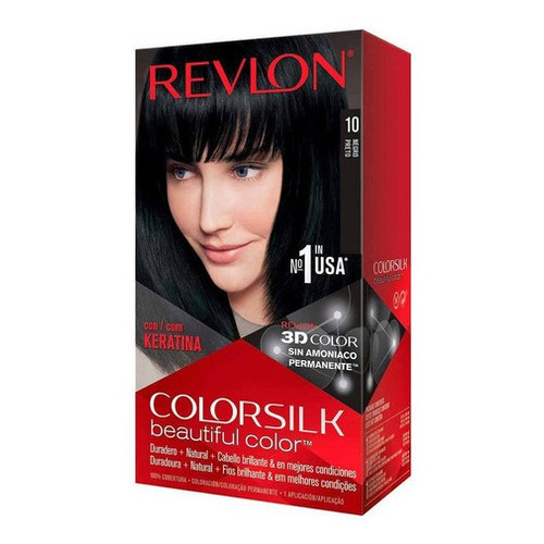 Kit Tintura Revlon  Colorsilk beautiful color™ tono 10 negro para cabello