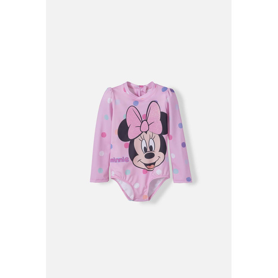 Vestido Baño Minnie Rosado Para Niña 2t A 5t