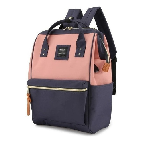 Mochila urbana Himawari 9001 color azul/rosa diseño lisa 19L