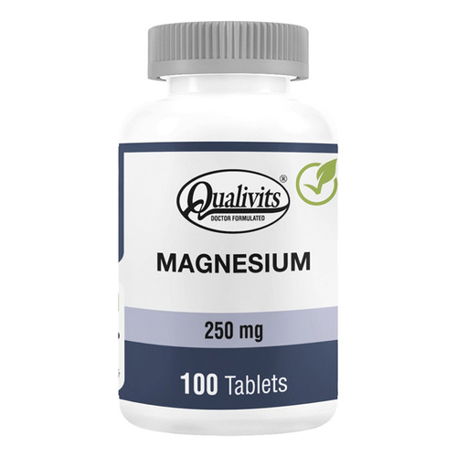 Magnesio 250 Mg Qualivits X 100 Tabletas Apto Veganos Sabor Natural