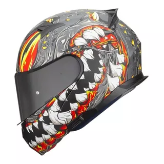 Casco Hax Amatista Mutant Negro Gris Naranja Ece2205 Dot R6r