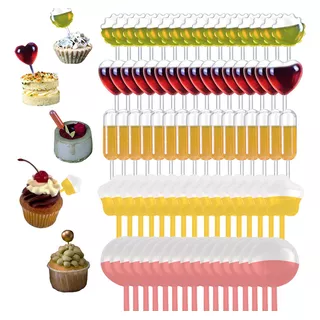 100 Pipetas Desechables Plástico 4ml Para Postres Catering