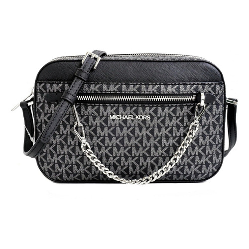 Bolsa Michael Kors Original Jetset Crossbody Black Monograma Color Negro