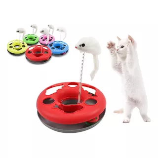 Juguete Para Gatos Con Ratón De Resorte Y Pelota Pequeña