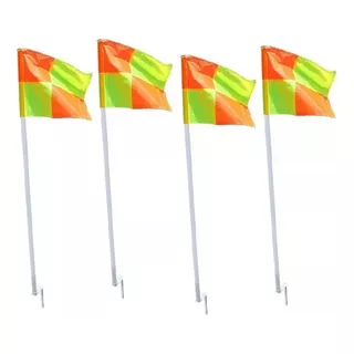 Kit 4 Bandeiras De Escanteio Futebol Flexível Bandeirinha