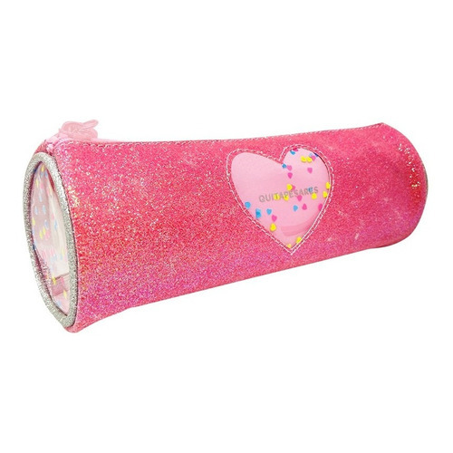 Cartuchera Mooving Tubo Quitapesares Glitter 21x8x8 Cm Color Rosa