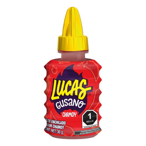 Lucas Gusano Dulces Salsa Chamoy 10 Piezas De 36g - 360g