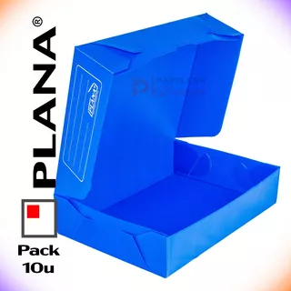 Caja Archivo Multiuso Oficio Plana 36x25x9 Azul 10 Unidades