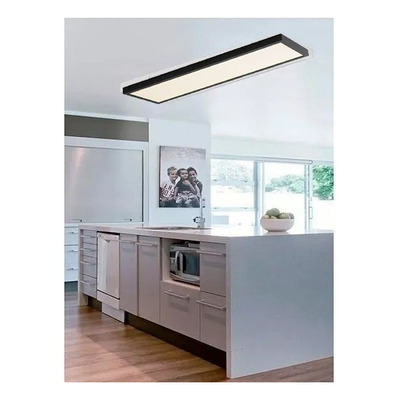 Panel Plafon Led 120x30 48w Alta Marco Negro Rectangular 