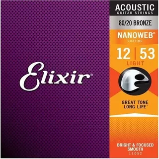 Encordoamento Violão Aço Elixir Nanoweb 80/20 Bronze 012