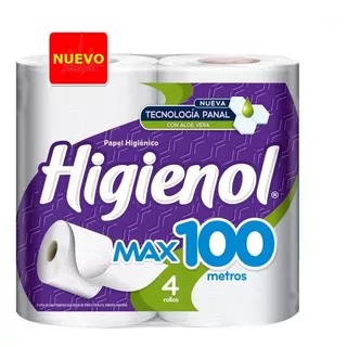 Papel Higienico Higienol Max 100m Bolson 6 Paquetes 4 Rollos