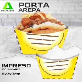 Porta Arepas Carton Reverso Gris ( 250 Unidades )