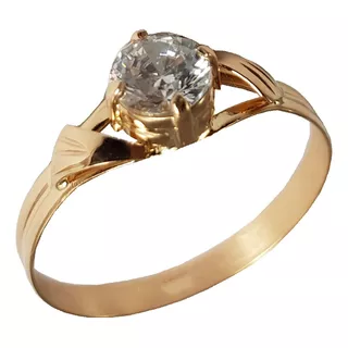 Anillo Compromiso Cintillo Solitario Oro 18k  A210 Pre