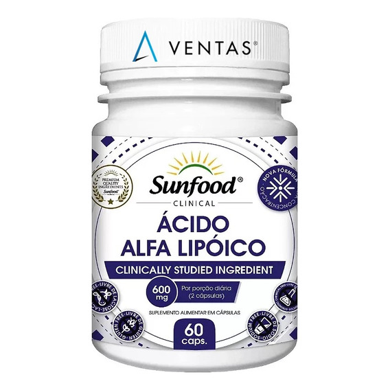 Ácido Alfa Lipoico 60 Caps 600mg Sunfood Envío Gratis 