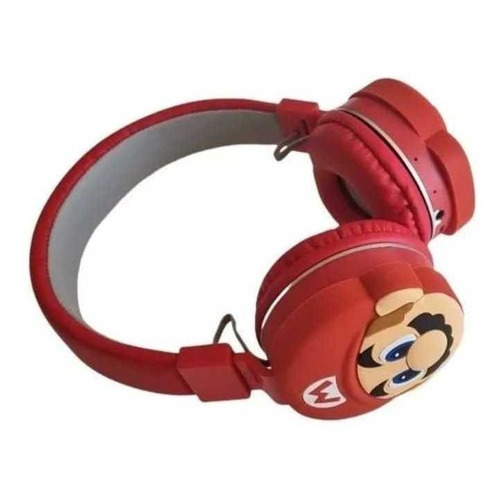 Audífonos De Diadema Mario Bros Con Bluetooth Niño, Adulto Color Rojo Color de la luz Azul