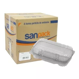 Embalagem Pet Retangular Pequena Sanpack S-13 C/100 Cor Transparente