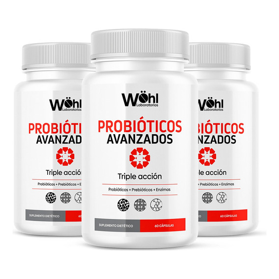 Pack 3 Probióticos Avanzados Wöhl + Enzimas + Prebiotico