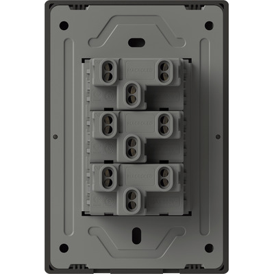 Llave De Luz Tecla Milan Negro  3 Canal 2 Vias Ac 250v 