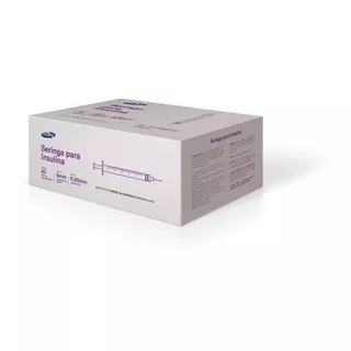 Seringa Insulina Com Agulha Botox 50ui 0,5ml 6mm X 0,25mm Ultrafina (100 X). Capacidade Em Volume 0.5 Ml