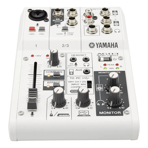 Mezcladora Yamaha 3 Canales C/ Efectos Y Conexion Usb Ag03