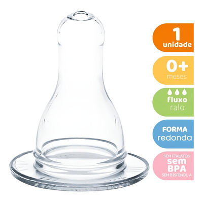 Bico Para Mamadeira Silicone Universal Redondo - Lolly