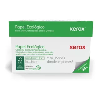 Hojas T/carta Xerox Ecologico Caja Con 10 Paquetes