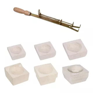 Kit Cadinho Para Fundição Quadrado N 1 Ao 6 + Suporte Porta