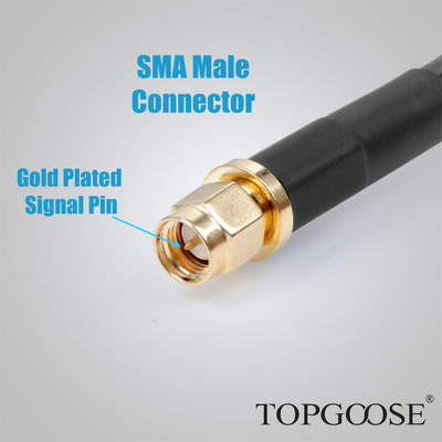 Topgoose Cable De Cobre Puro S-lmr300 De 15 Pies Sma Hembra