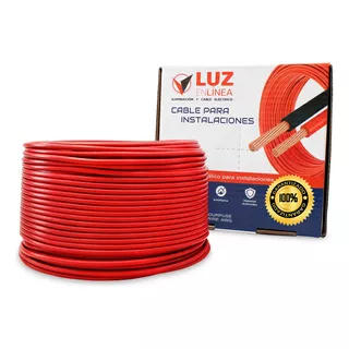 Cable Eléctrico Profesional Calibre 10 Thw Cca Rojo, Caja Con 50m, Marca Luz En Linea, Modelo Lel-pro10-50r