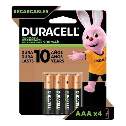 Duracell Rechargeable DX2400 4 piezas AAA cilíndrica