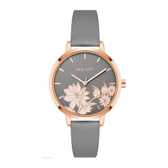 Reloj Nine West Dama Original De Moda Elegante Color De La Correa Gris