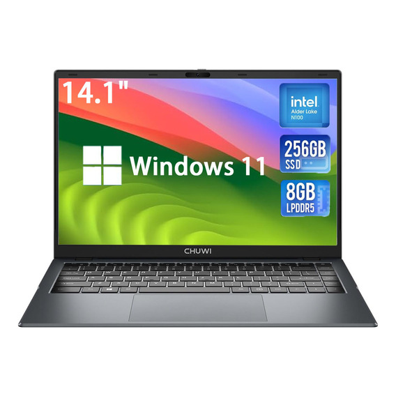 Laptop Chuwi GemiBook Xpro gris 14", 12th Gen Intel N100 8GB de RAM LPDDR5 256GB SSD, 1920x1080px Windows 11 Home