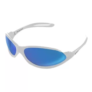 Óculos De Sol Spy 39 Open Standard Armação De Náilon Cor Branco, Lente Azul De Polímero Clássica, Haste Branco De Náilon