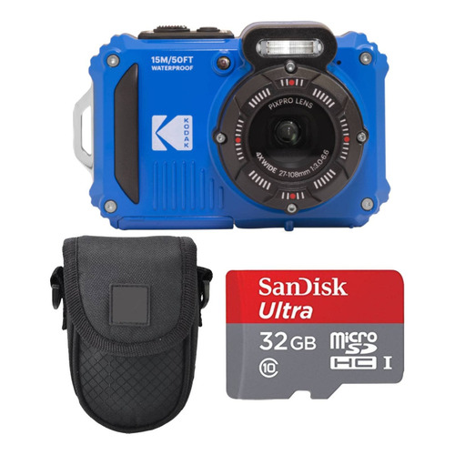 Kodak Pixpro Wpz2 - Cámara Digital + Estuche Negro Para Ap. Color Azul