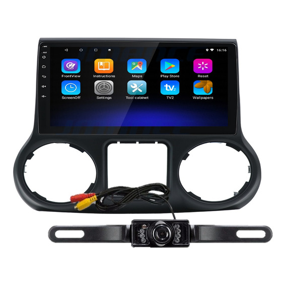 Estereo Android Jepp Wrangler 2009-2020 + Camara Portaplaca