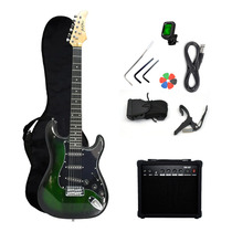 Guitarra Eléctrica Stratocaster Ibrah + Amplif + Accesorios Color Negro