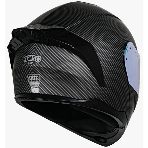 Casco Kov Abatible Luz Led Estelar Moto Gafas Mica Humo Dot Color Zero Carbono Mate Tamaño Del Casco L (59-60cm)