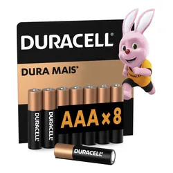 Pilha Alcalina AAA Palito Duracell com 8 Unidades