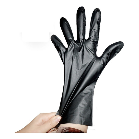 Guantes Desechables Uso Industrial Libres De Látex Y Polvo Color Negro Talla Eg