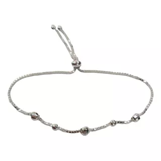 Pulsera Adaptable Con Bolitas Plata 925