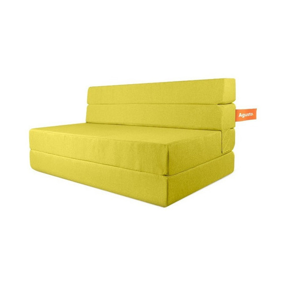 Sofa Cama Doble Agusto ® Sillon Plegable Matrimonial Colchon Color Amarillo