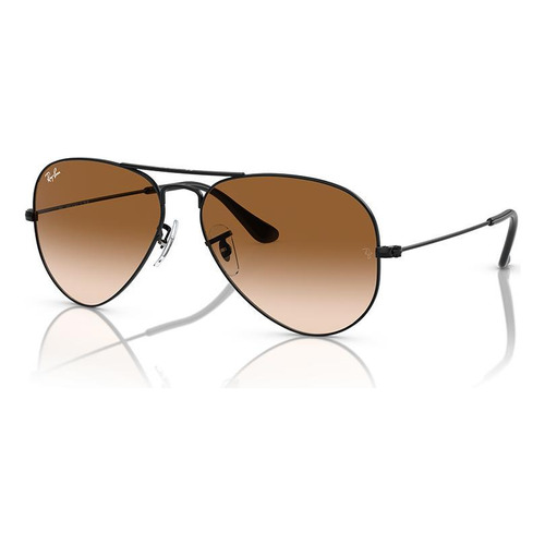 Gafas de sol tipo aviador para mujer, color negro y marrón, 14 mm y 58 mm