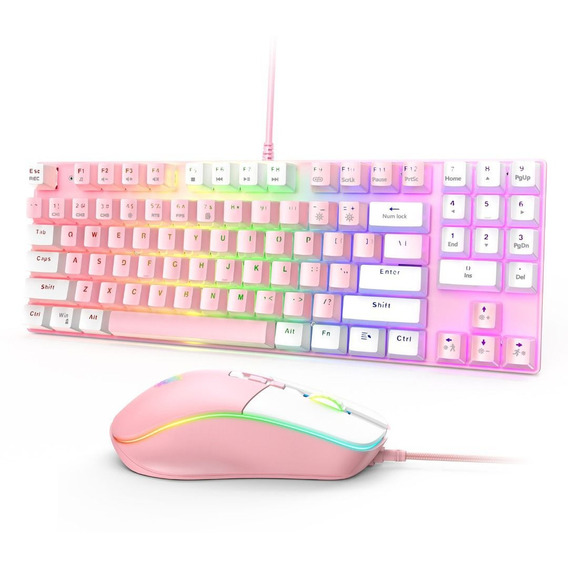 Teclado Y Mouse Rgb Mecánico G26-gw916 Onikuma Color del teclado Rosa
