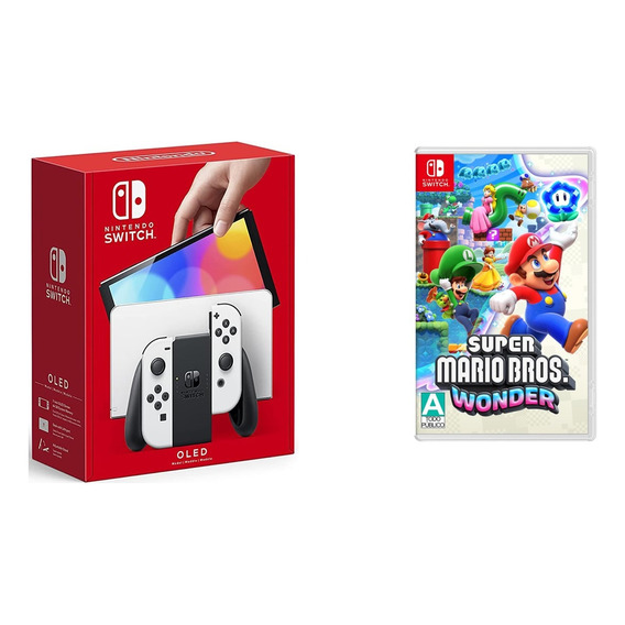 Nintendo Switch Oled 64gb Blanco + Juego Mario Bros Wonder