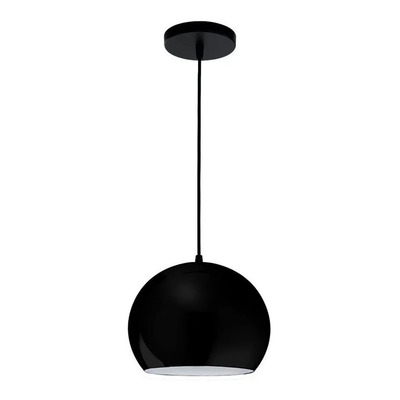 Lampara Colgante 1 Luz Bocha 22cm Negra Led Luz Desing