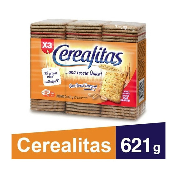Galletitas Crackers Cerealitas Clásicas Tripack Grande