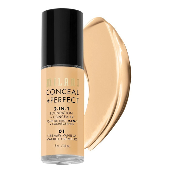 Base de maquillaje en cremoso Milani Conceal + Perfect 2 in 1 tono creamy vanilla