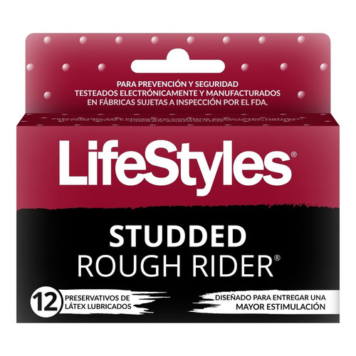 Lifestyles studded rough rider 12 unidades