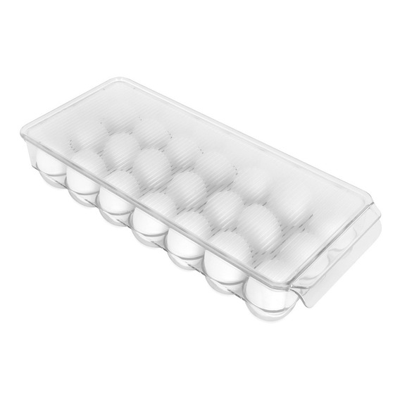 Redlemon Organizador de Huevos para Refrigerador con Tapa (21 Huevos), Fabricado en Plástico Ultra Resistente, Contenedor de Almacenamiento y Rejilla Almacenadora, Separadores Individuales
