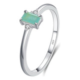 Anillo Plata 925  Turmalina Paraiba Dama Simple Elegante